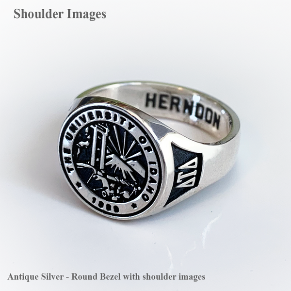 Custom stainless top steel signet ring